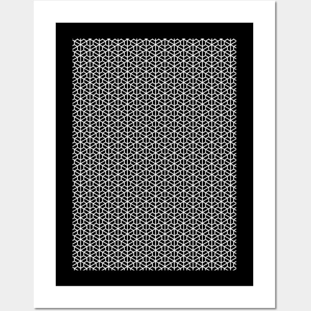 Bishamon kikkō hexagonal pattern - white Wall Art by Blacklinesw9